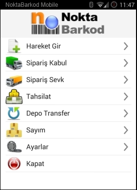 noktabarkod el terminali programı