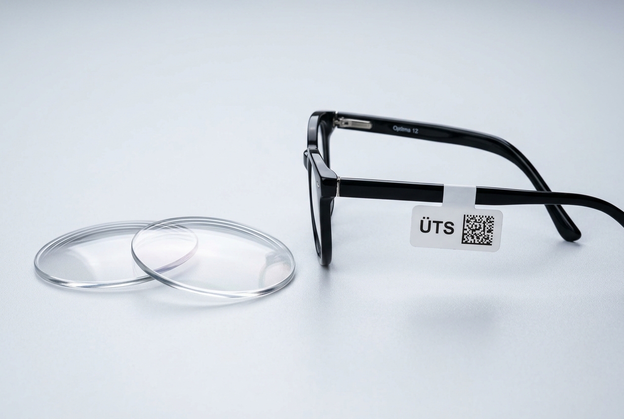 Optik Çerçeve, Cam ve ÜTS Karekod Etiket — Tekil İzlenebilirlik